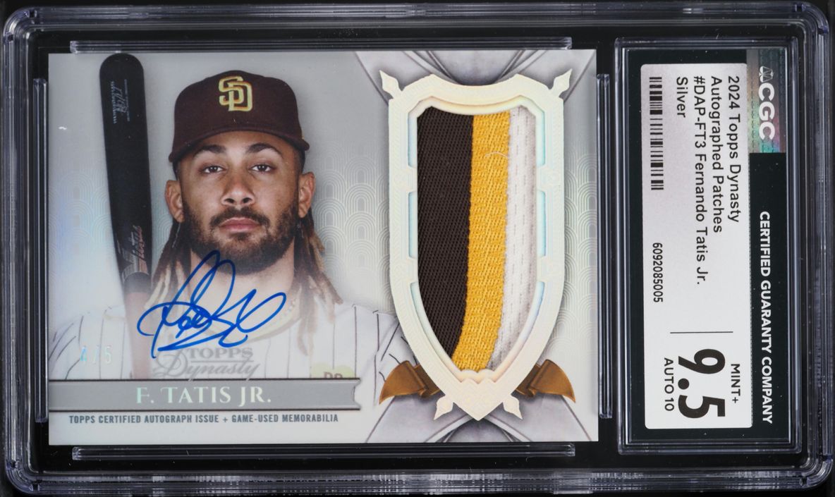 2024 Topps Dynasty Silver Fernando Tatis Jr. PATCH AUTO /5 #DAP-FT3 CGC 9.5 MINT+