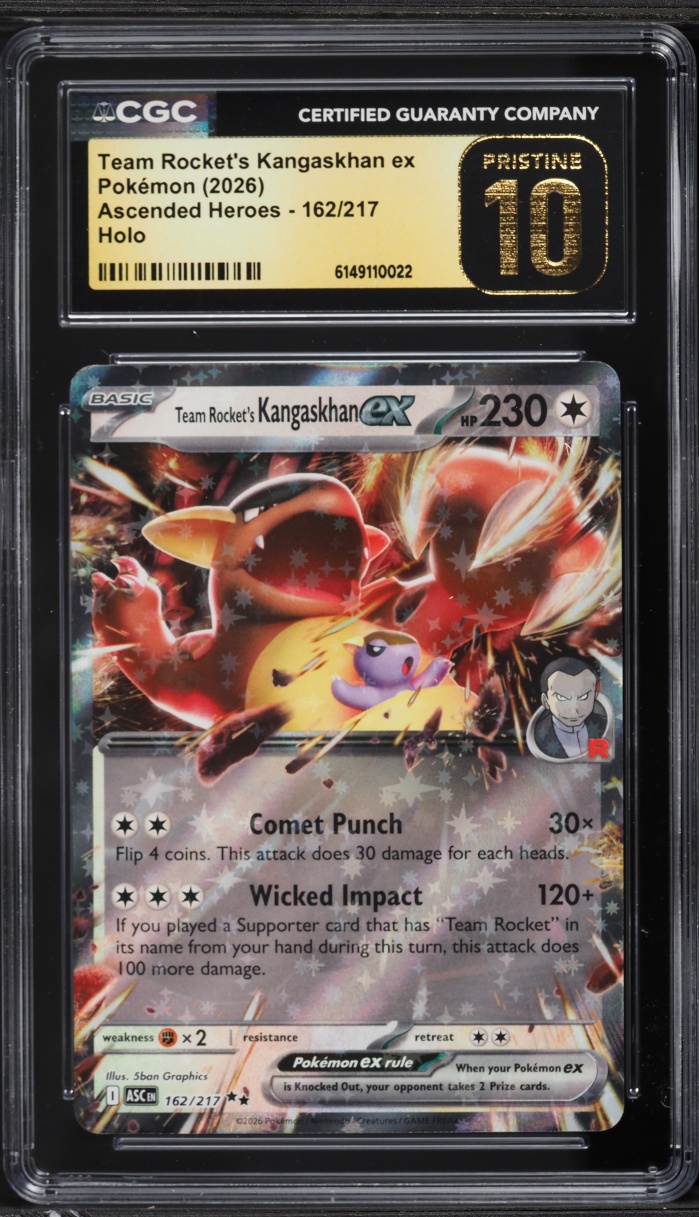 2026 Pokemon Mega Ascended Heroes Holo Team Rocket's Kangaskhan Ex #162 CGC 10 PRISTINE
