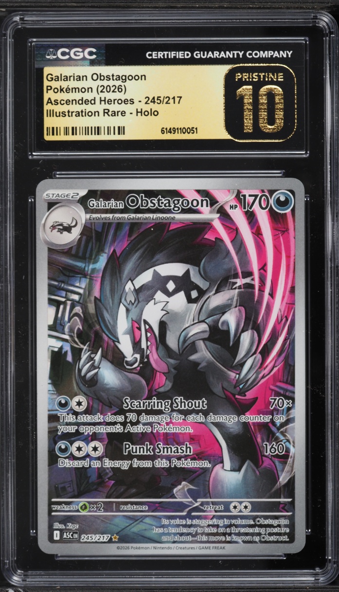 2026 Pokemon Mega Evolution Ascended Heroes IR Galarian Obstagoon #245 CGC 10 PRISTINE