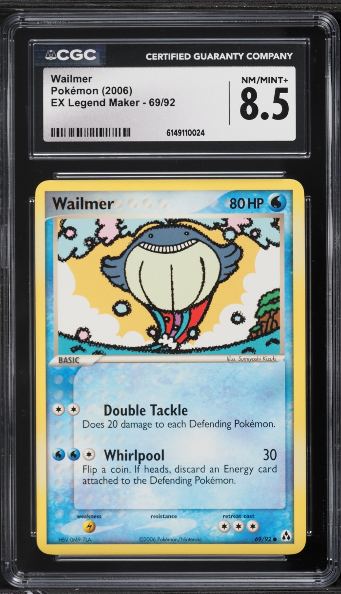 2006 Pokemon EX Legend Maker Wailmer #69 CGC 8.5 NM-MT+