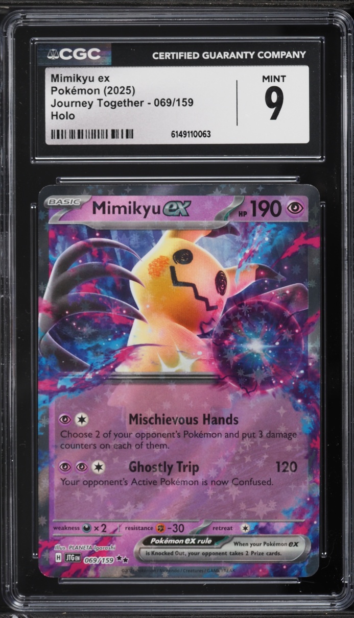 2025 Pokemon Scarlet & Violet Journey Together Holo Mimikyu EX #69 CGC 9 MINT