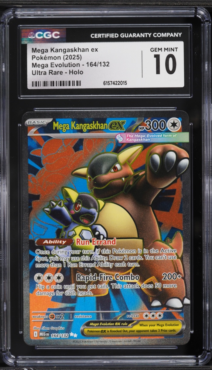2025 Pokemon Mega Evolution Full Art Mega Kangaskhan EX #164 CGC 10 GEM MINT