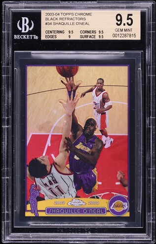 2003 Topps Chrome Gold Refractor Shaquille O'Neal /99 #34 PSA 9