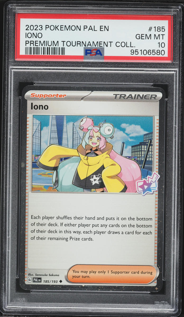 2023 Pokemon Scarlet & Violet Paldea Evolved Premium Tournament Iono #185 PSA 10 GEM MINT