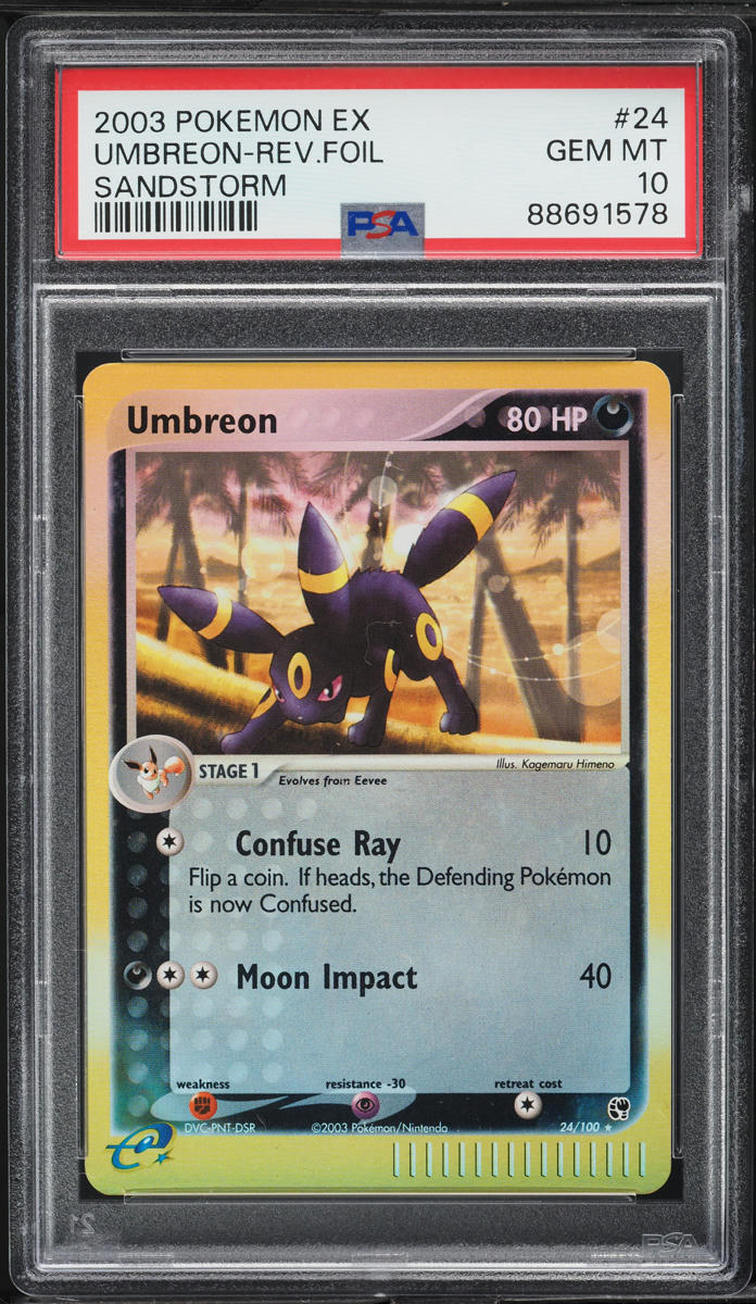 2003 Pokemon EX Sandstorm Reverse Holo Umbreon #24 PSA 10 GEM MINT