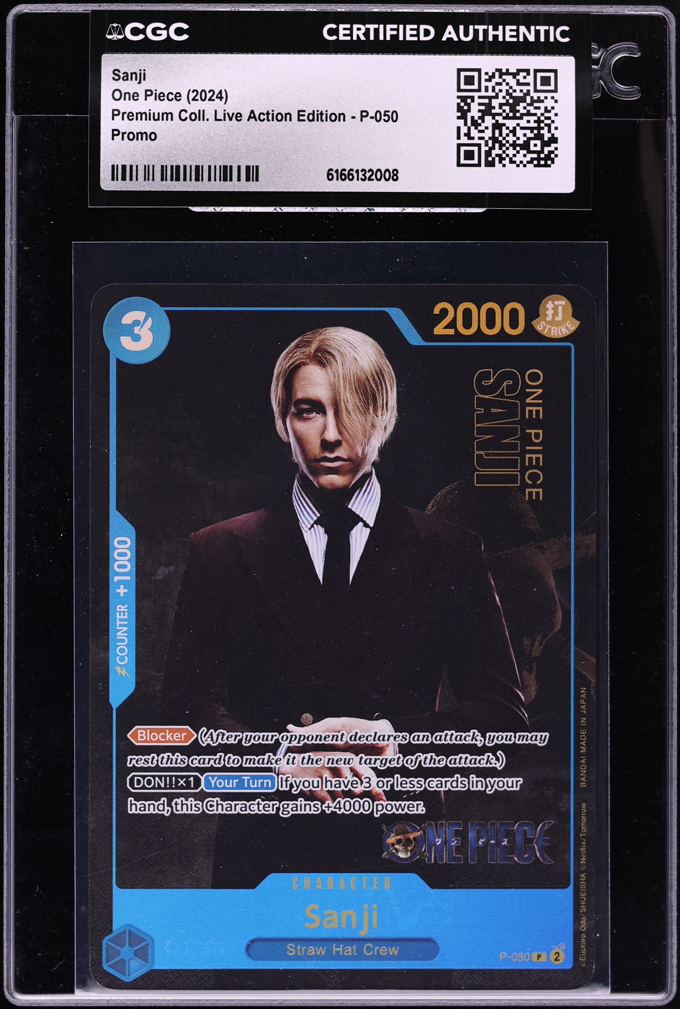 2024 One Piece Promo Premium Collection Live Action Edition Sanji #P-050 CGC AUTH