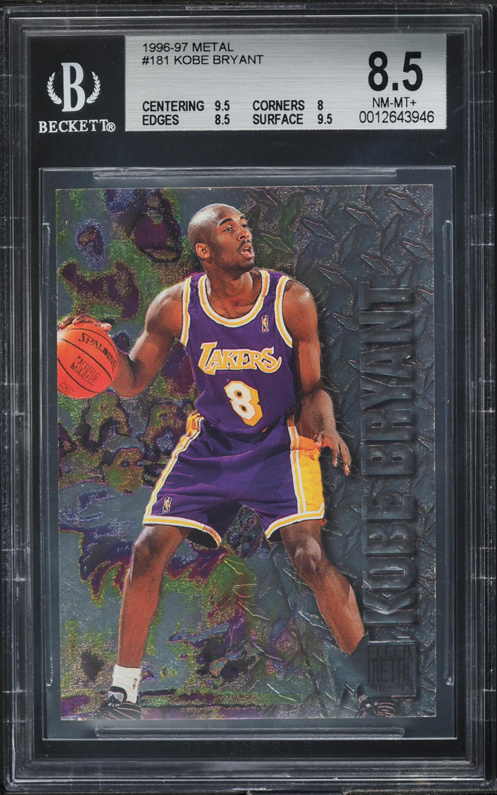 1996 Metal Basketball Kobe Bryant ROOKIE #181 BGS 8.5 NM-MT+