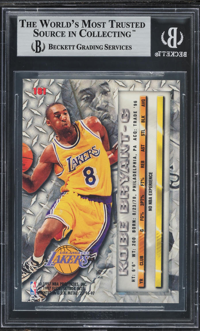 1996 Metal Basketball Kobe Bryant ROOKIE #181 BGS 8.5 NM-MT+