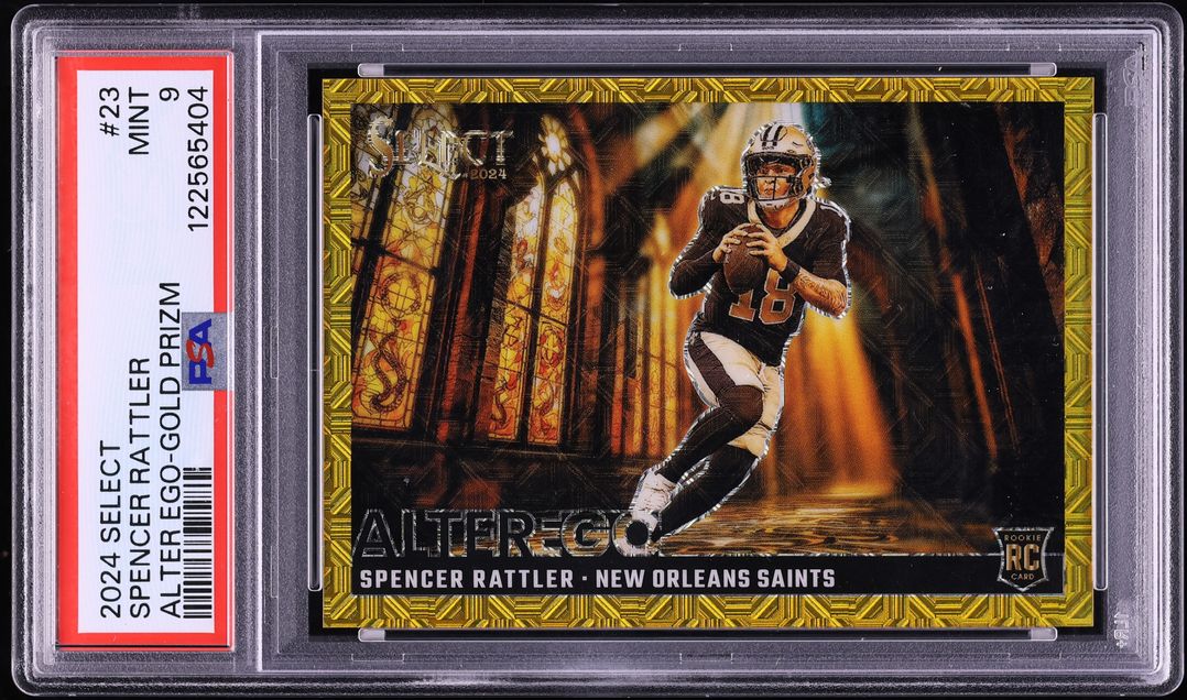 2024 Select Alter Ego Gold Prizm Spencer Rattler ROOKIE /10 #23 PSA 9 MINT