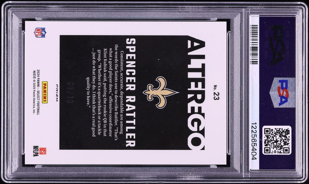 2024 Select Alter Ego Gold Prizm Spencer Rattler ROOKIE /10 #23 PSA 9 MINT - Photo 2