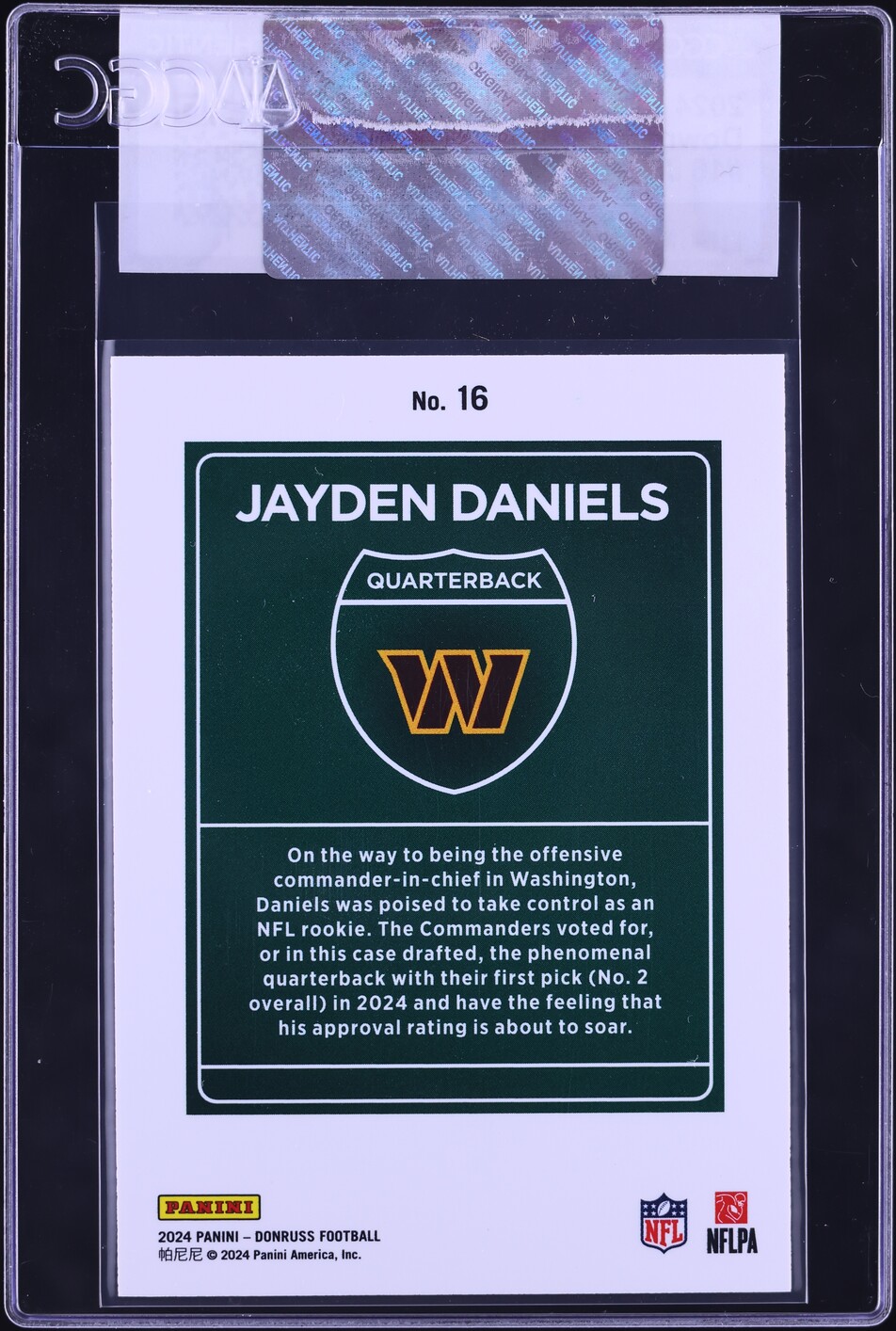 2024 Donruss Downtown Jayden Daniels ROOKIE #16 CGC AUTH