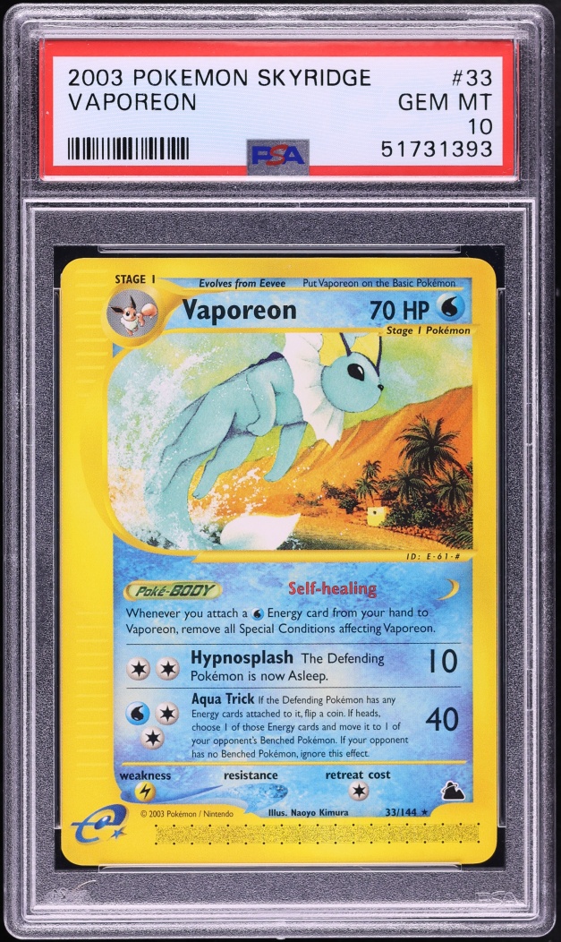 2003 Pokemon Skyridge Vaporeon #33 PSA 10 GEM MINT