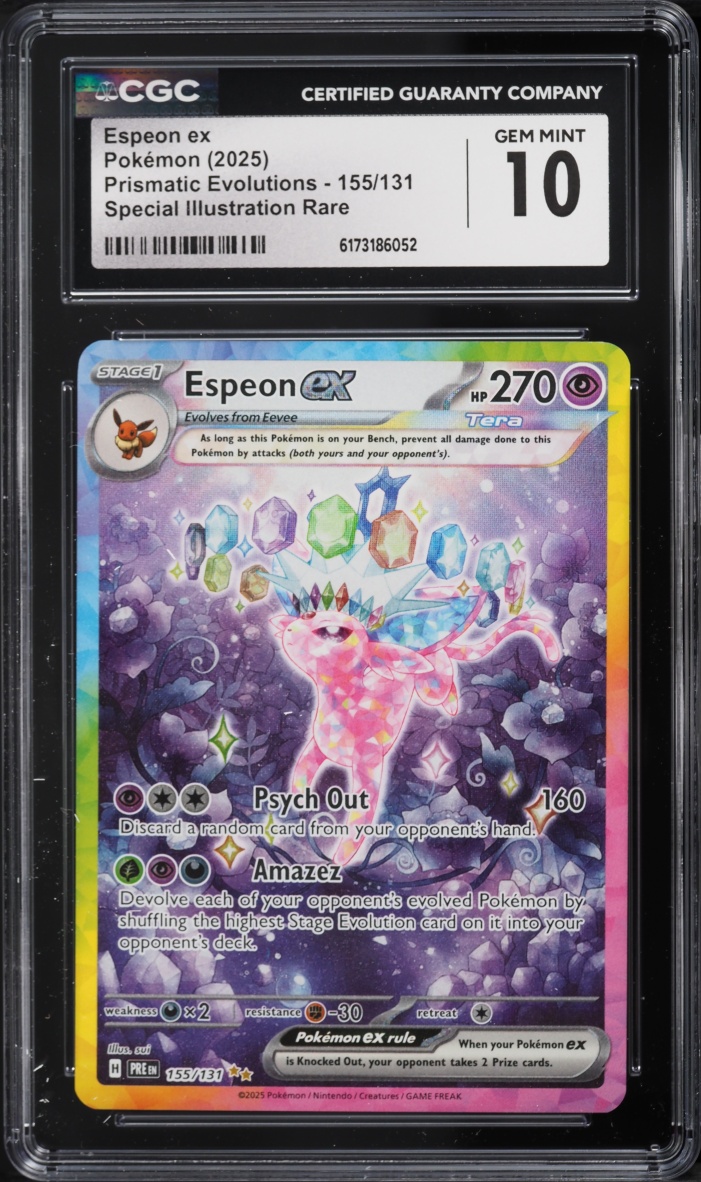 2025 Pokemon Scarlet & Violet Prismatic Evolutions SIR Espeon Ex #155 CGC 10 GEM MINT