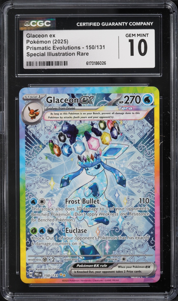 2025 Pokemon Scarlet & Violet Prismatic Evolutions SIR Glaceon EX #150 CGC 10 GEM MINT