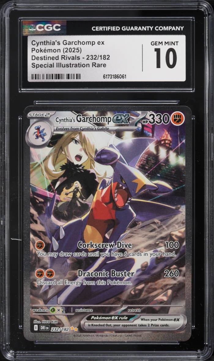 2025 Pokemon Scarlet & Violet Destined Rivals SIR Cynthia's Garchomp EX #232 CGC 10 GEM MINT