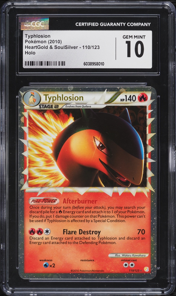 2010 Pokemon HeartGold & SoulSilver Holo Typhlosion #110 CGC 10 GEM MINT