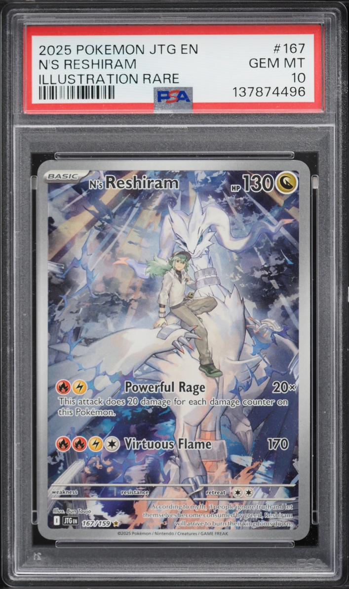 2025 Pokemon Scarlet & Violet Journey Together IR N's Reshiram #167 PSA 10 GEM MINT