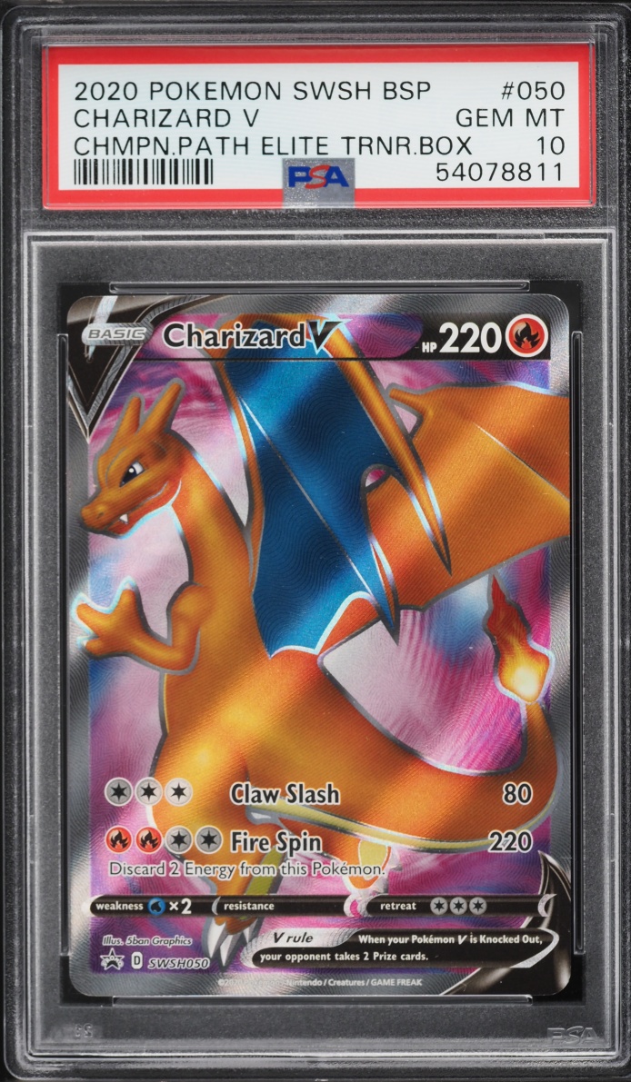 2020 Pokemon Sword & Shield Promo Champion's Path ETB Full Art Charizard V #50 PSA 10 GEM MINT