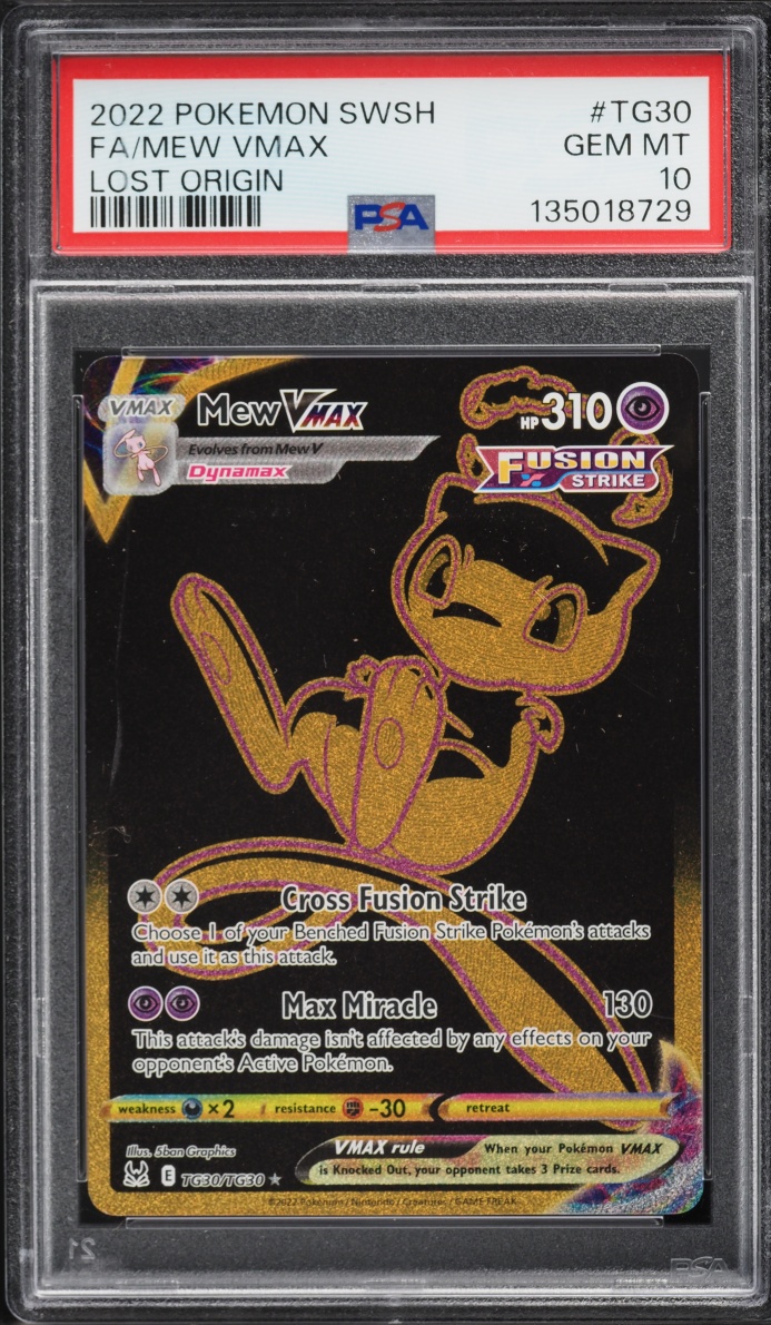 2022 Pokemon Sword & Shield Lost Origin Full Art Mew VMAX #TG30 PSA 10 GEM MINT