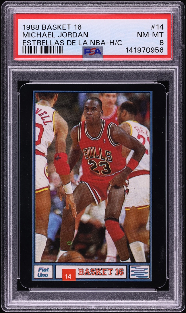 1988 Basket 16 Las Estrellas De La NBA Michael Jordan #14 PSA 8 NM-MT