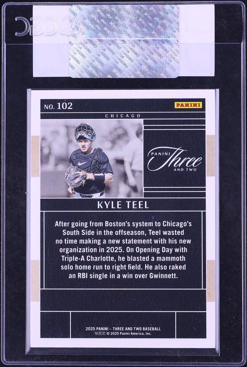 2025 Panini Three And Two Kyle Teel ROOKIE /99 #102 CGC AUTH on ...