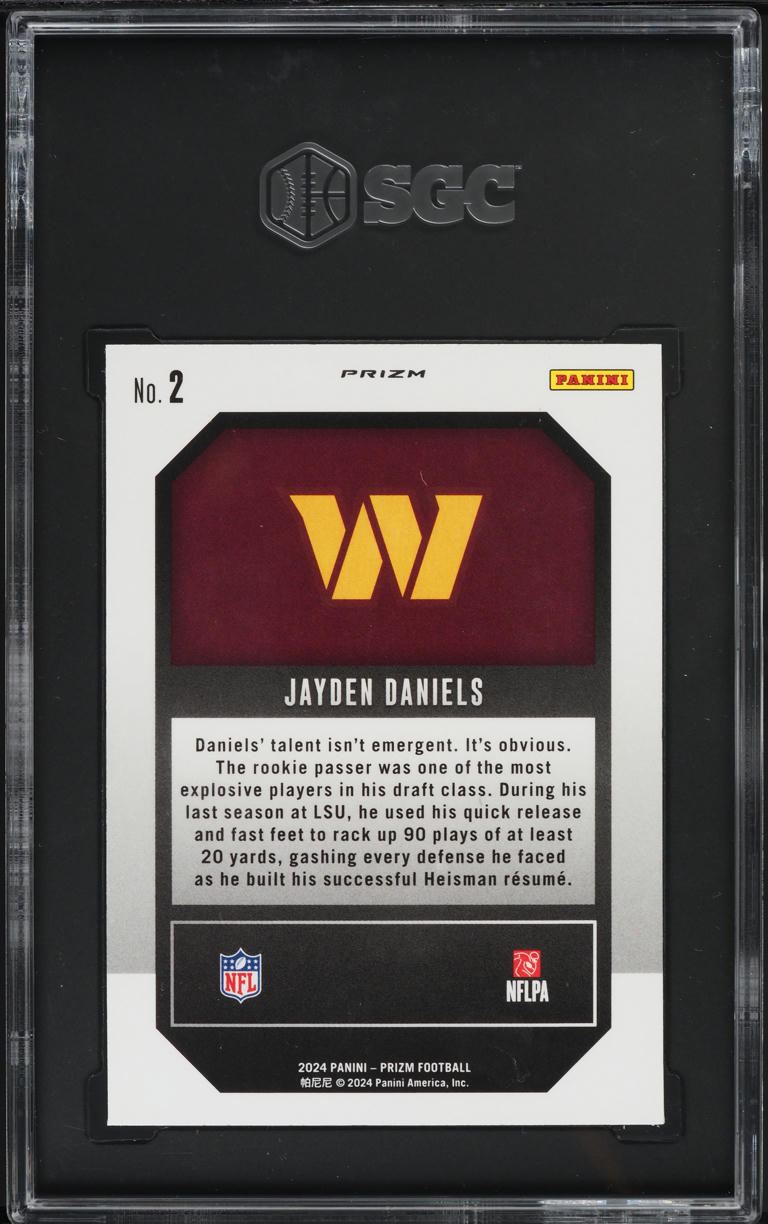 2024 Panini Prizm Emergent Green Wave Jayden Daniels ROOKIE #2 SGC 9.5 MINT+