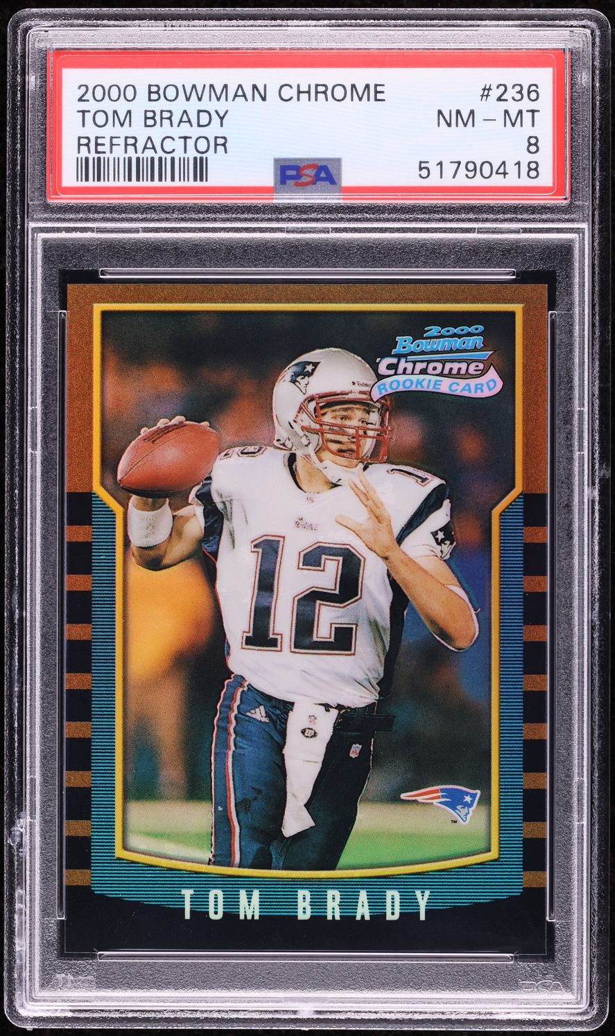 2000 Bowman Chrome Refractor Tom Brady ROOKIE #236 PSA 8 NM-MT