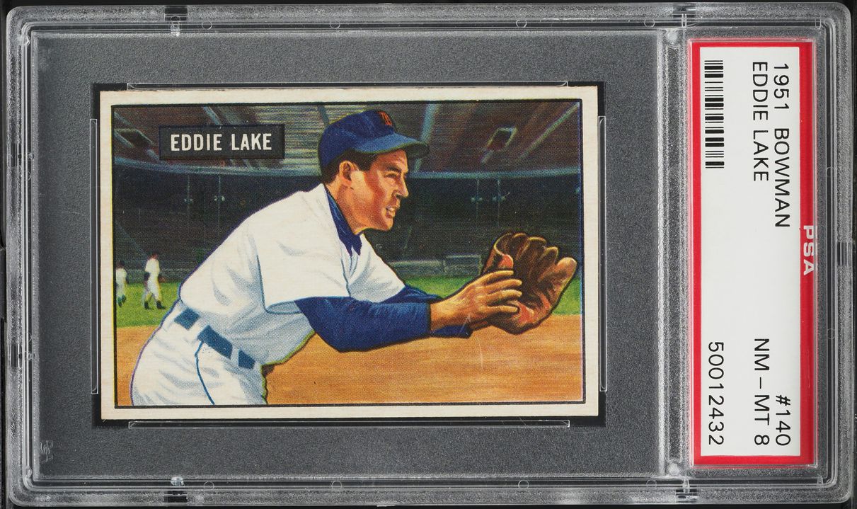 1951 Bowman Eddie Lake #140 PSA 8 NM-MT