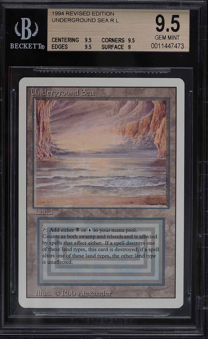 1994 Magic The Gathering MTG Revised Dual Land Underground Sea BGS