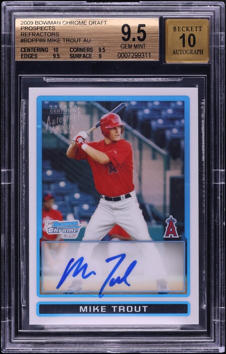2009 Bowman Chrome Refractor Mike Trout ROOKIE AUTO /500 #BDPP89