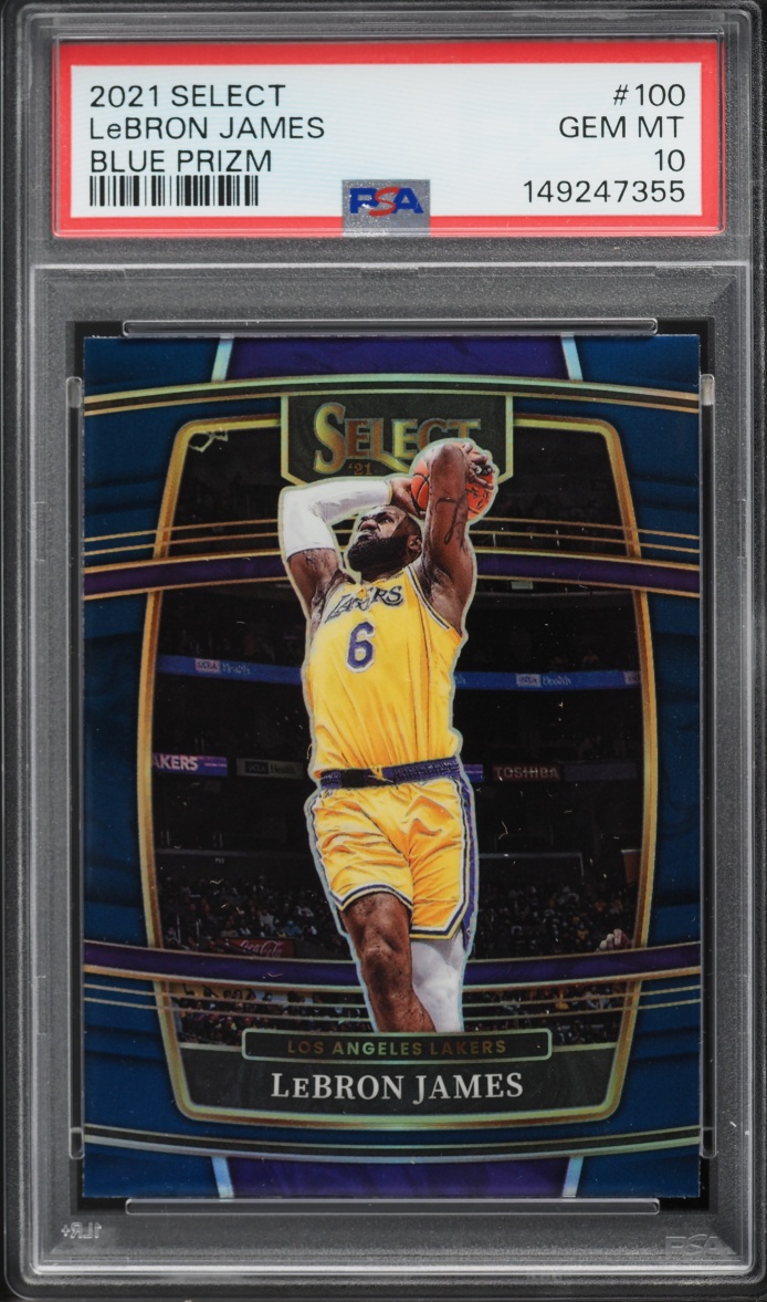 2021 Select Concourse Blue Prizm Lebron James #100 PSA 10 GEM MINT
