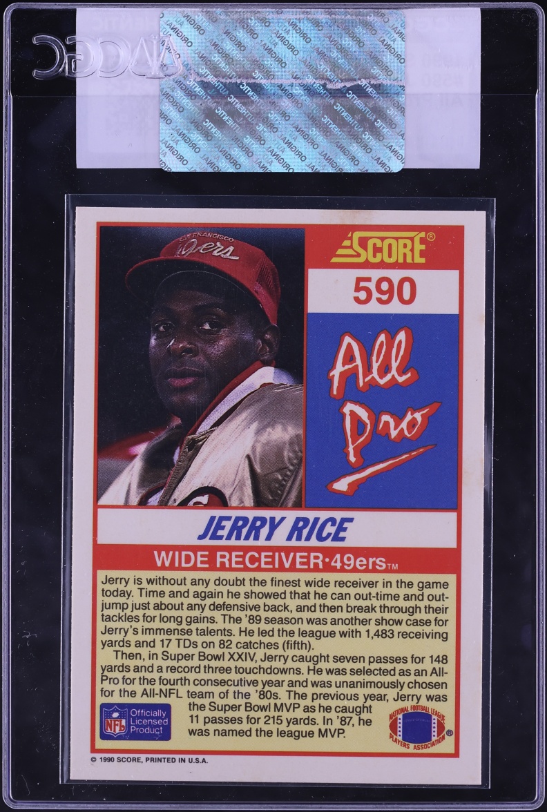 1990 Score All Pro Jerry Rice #590 CGC AUTH on Fanatics Collect