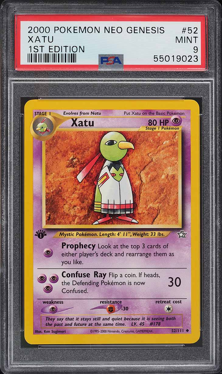 2000 Pokemon Neo Genesis 1st Edition Xatu #52 PSA 9 MINT