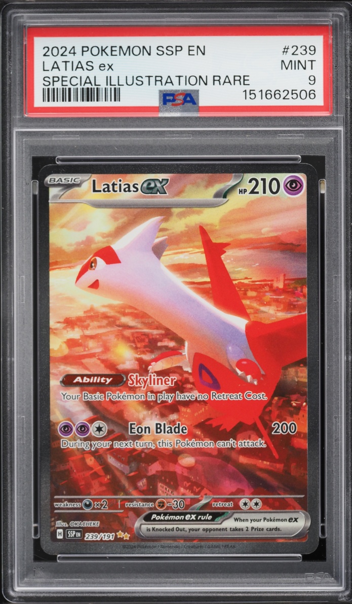 2024 Pokemon Scarlet & Violet Surging Sparks SIR Latias ex #239 PSA 9 MINT