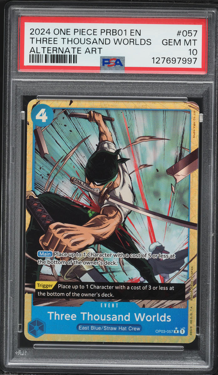2024 One Piece Premium The Best Alt Art Three Thousand Worlds #OP03-057 PSA 10 GEM MINT