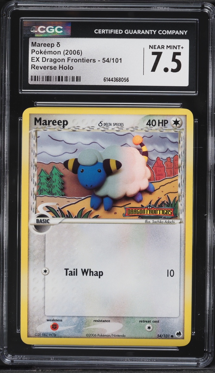 2006 Pokemon EX Dragon Frontiers Reverse Holo Mareep #54 CGC 7.5 NRMT+