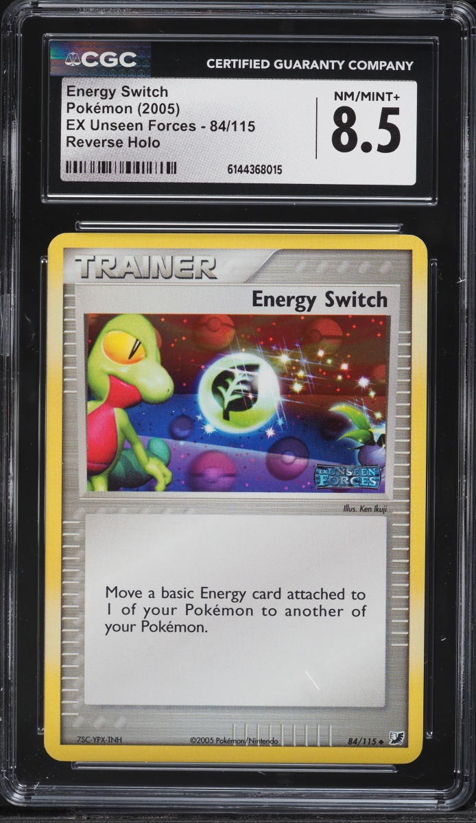 2005 Pokemon EX Unseen Forces Reverse Holo Energy Switch #84 CGC 8.5 NM-MT+