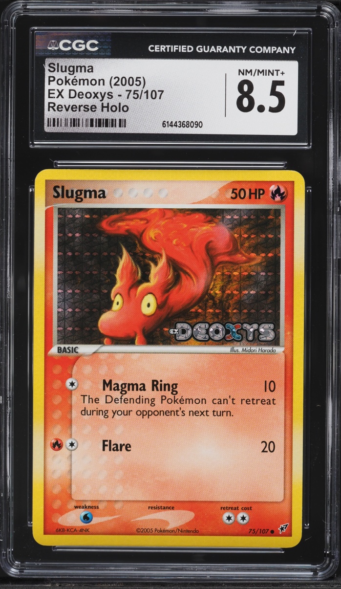 2005 Pokemon EX Deoxys Reverse Holo Slugma #75 CGC 8.5 NM-MT+