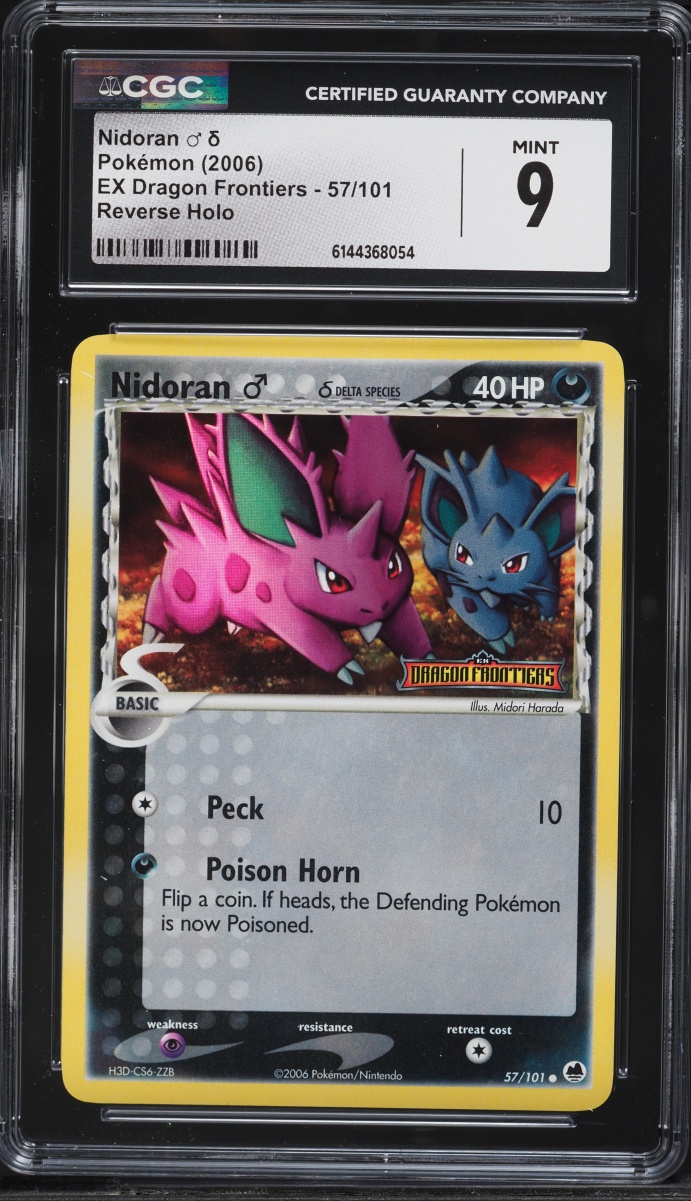 2006 Pokemon EX Dragon Frontiers Reverse Holo Nidoran #57 CGC 9 MINT