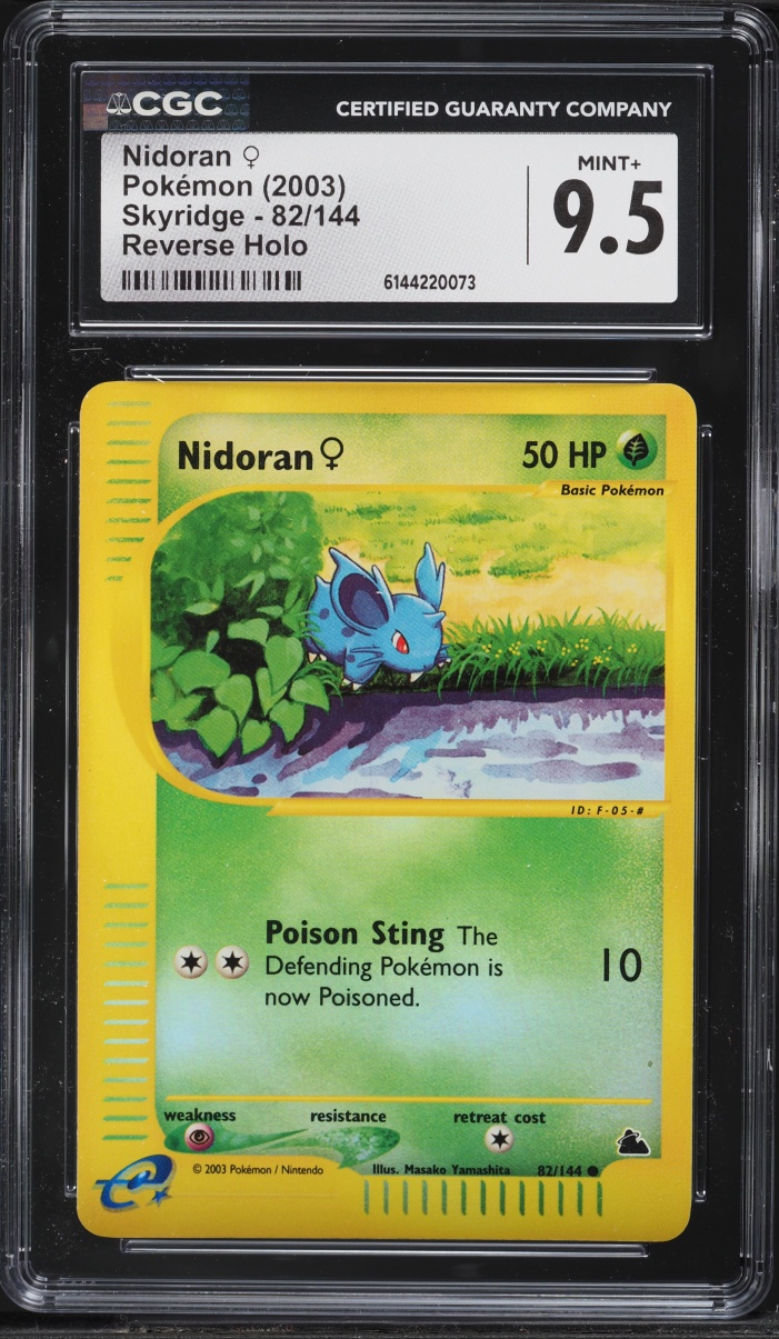 2003 Pokemon Skyridge Reverse Holo Nidoran #82 CGC 9.5 MINT+
