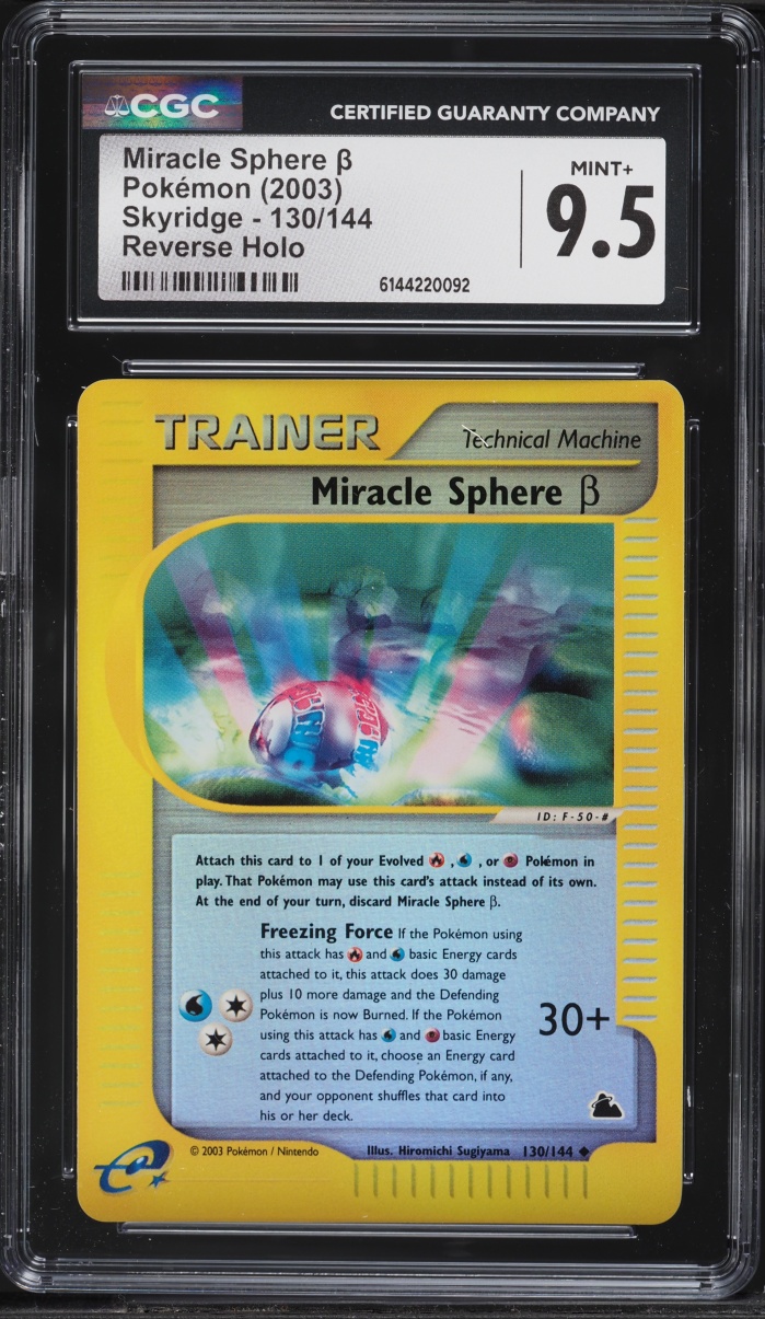 2003 Pokemon Skyridge Reverse Holo Miracle Sphere #130 CGC 9.5 MINT+