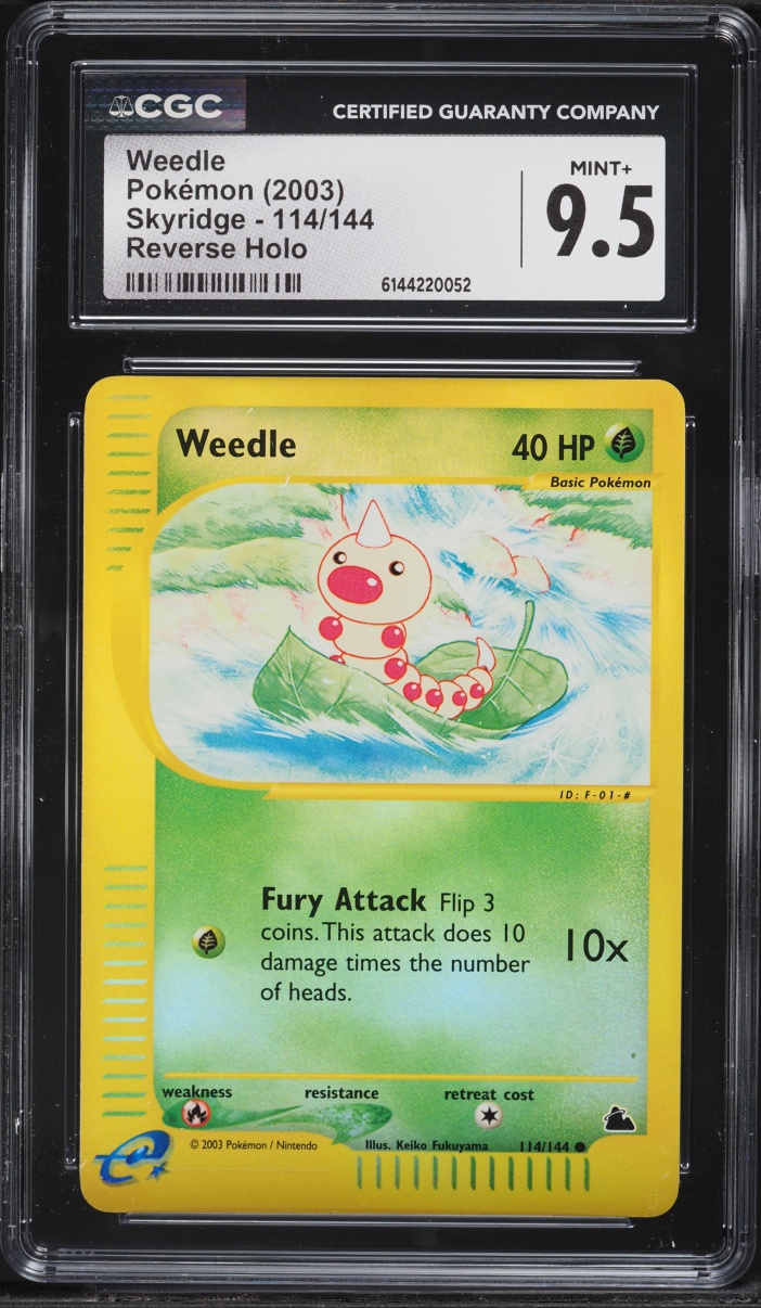 2003 Pokemon Skyridge Reverse Holo Weedle #114 CGC 9.5 MINT+