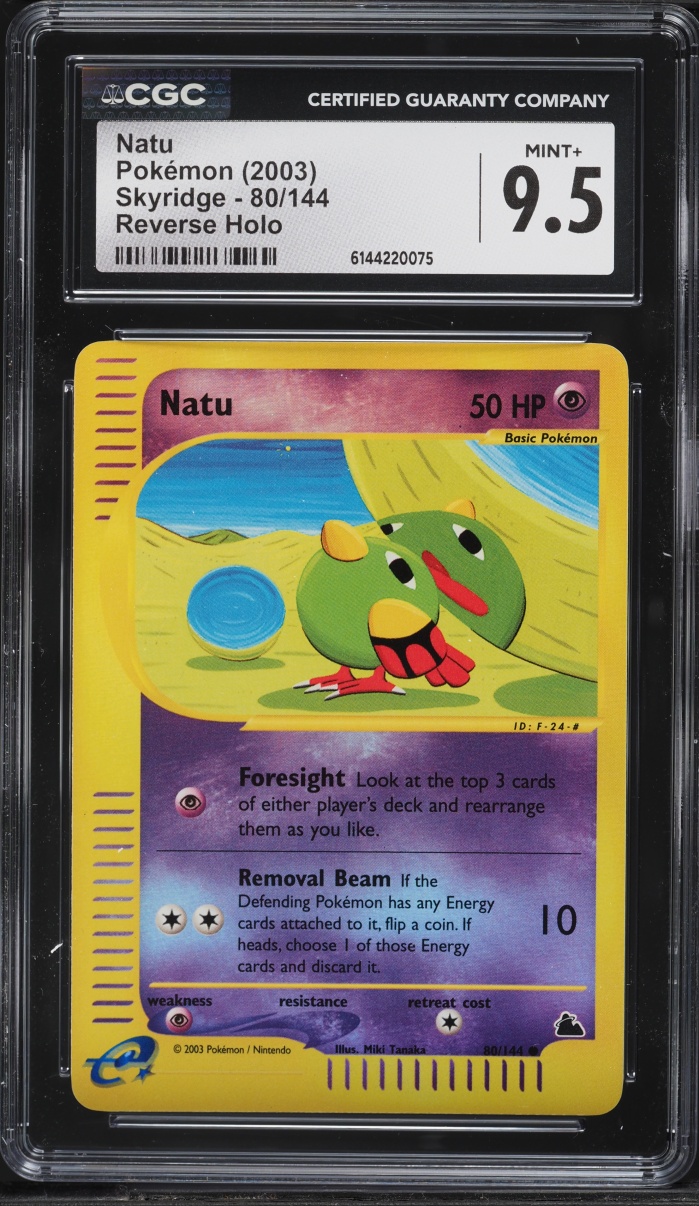 2003 Pokemon Skyridge Reverse Holo Natu #80 CGC 9.5 MINT+