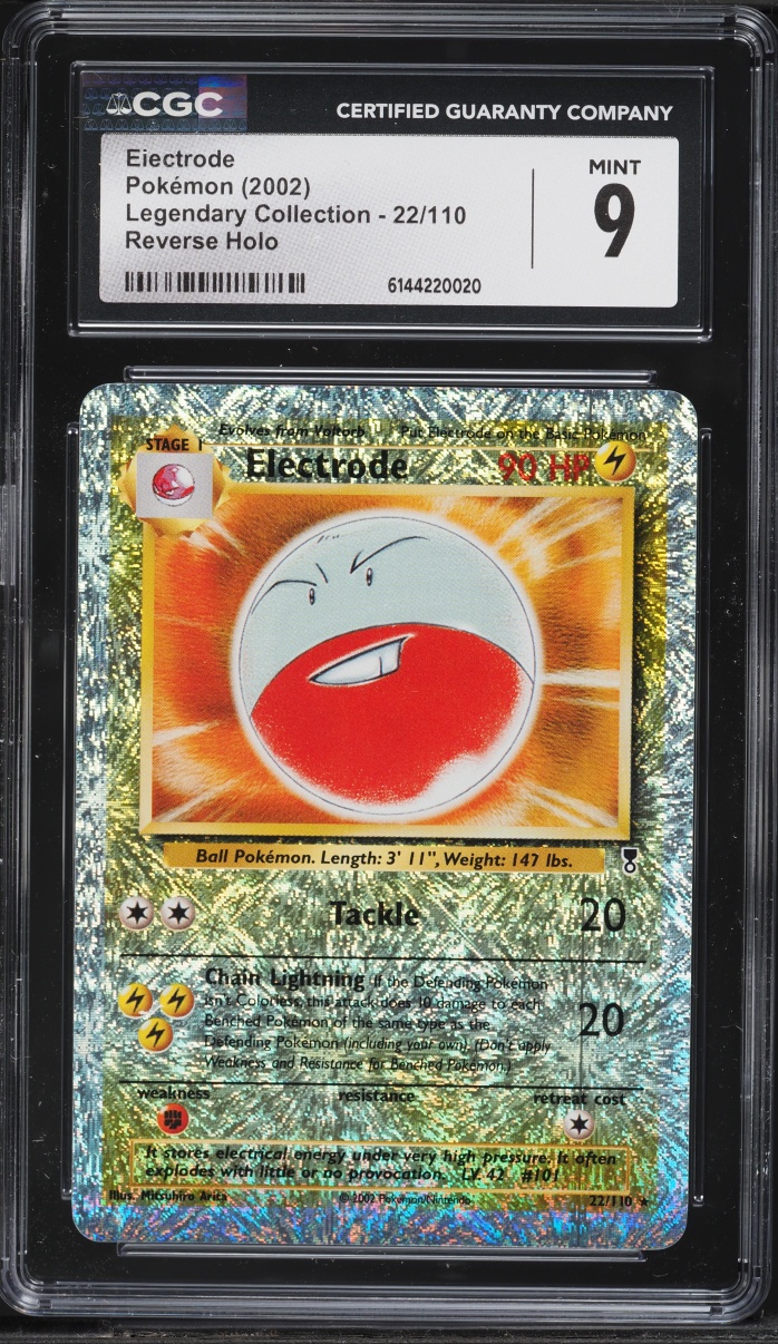2002 Pokemon Legendary Collection Reverse Holo Electrode #22 CGC 9 MINT