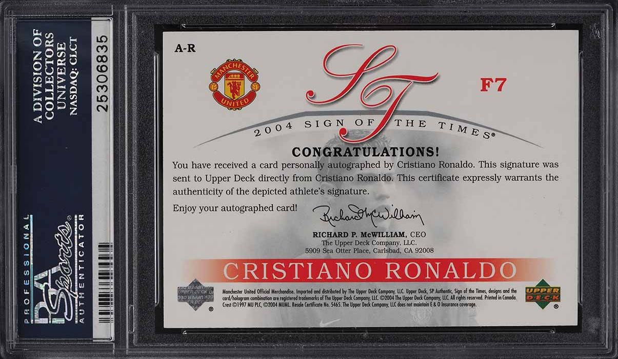 その他 PSA 2004 SP AUTHENTIC CRISTIANO RONALDO 2004 SP Authentic Manchester United Cristiano Ronaldo #67