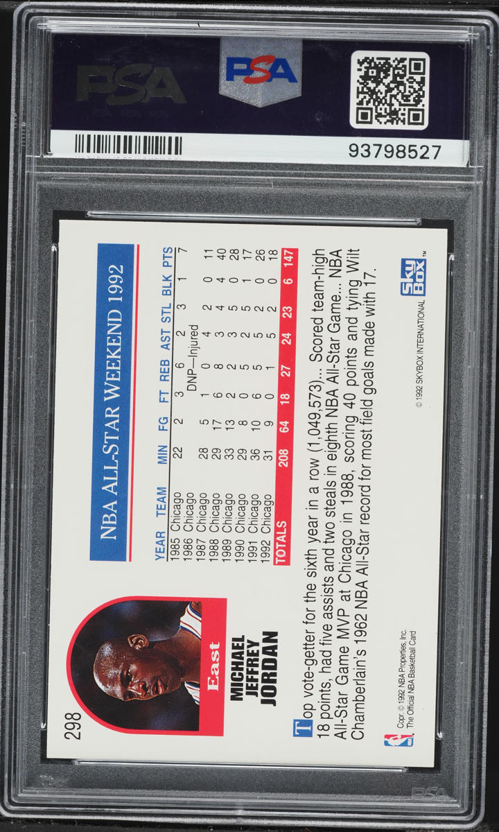 1992 Hoops Michael Jordan #298 PSA 5 EX
