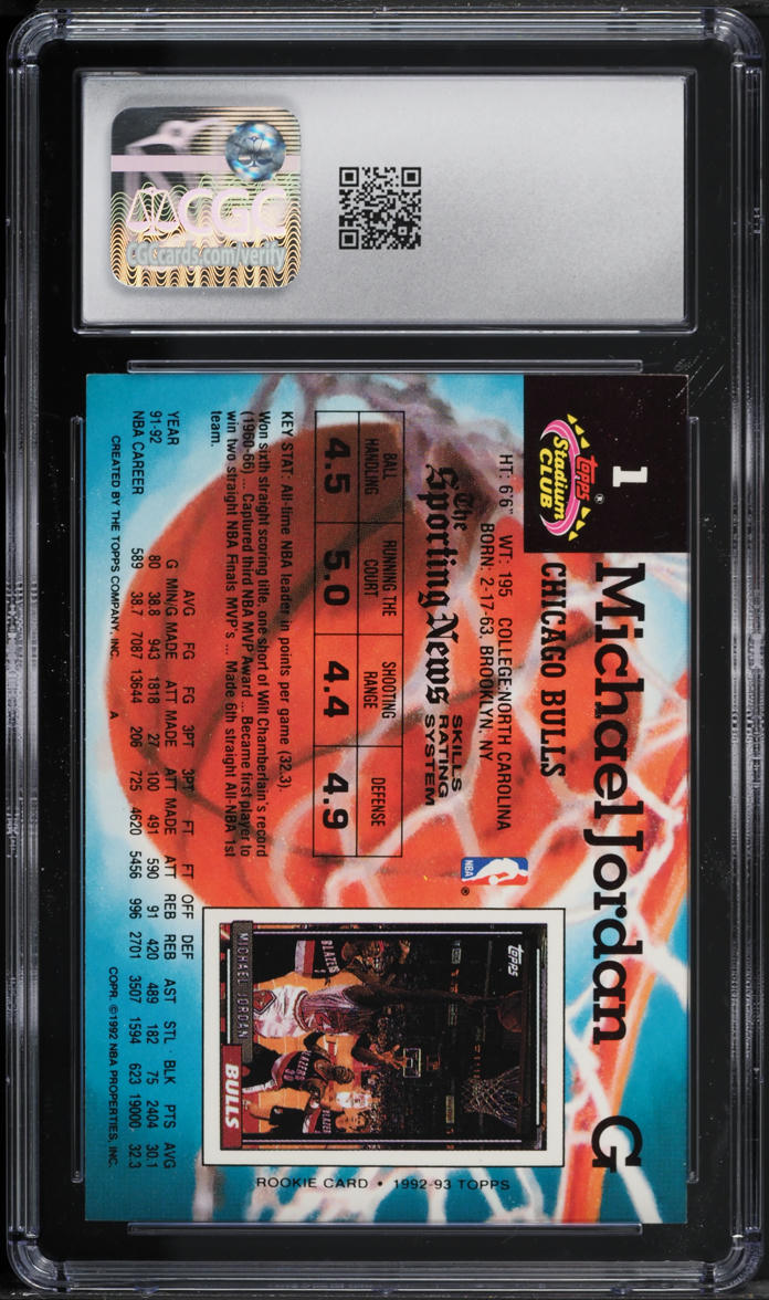 1992 Stadium Club Michael Jordan #1 CGC 9 MINT