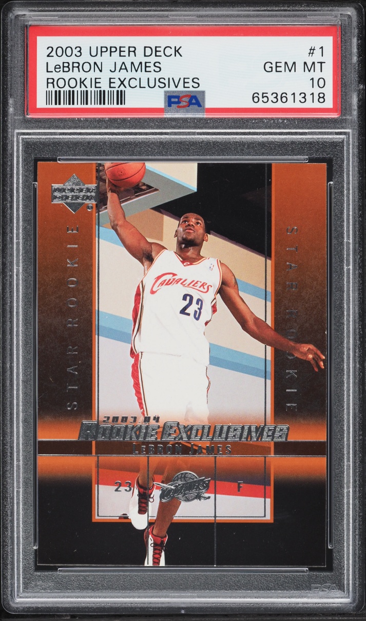 2003 Upper Deck Exclusives LeBron James ROOKIE #1 PSA 10 GEM MINT