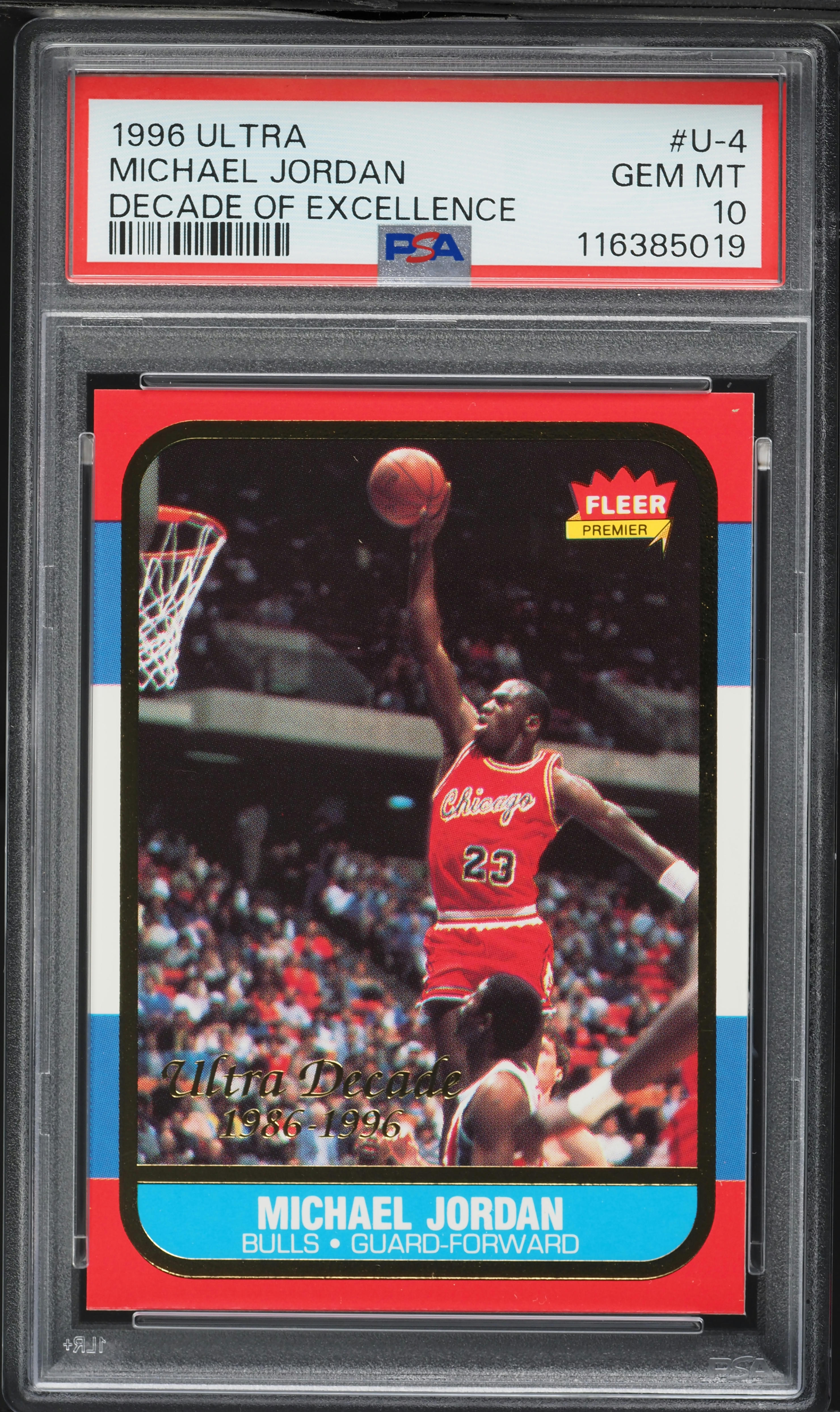 1996 Ultra Decade Of Excellence Michael Jordan #U-4 PSA 10