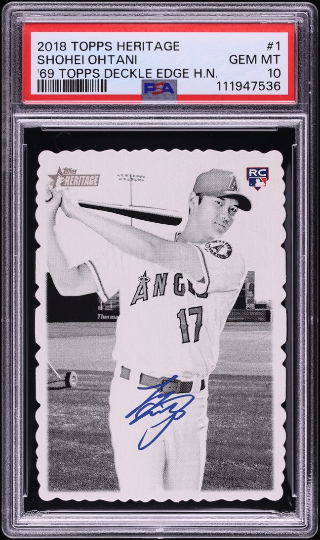 2018 Topps Heritage '69 Deckle Edge Die-Cut Shohei Ohtani ROOKIE #1 PSA 10 GEM MINT